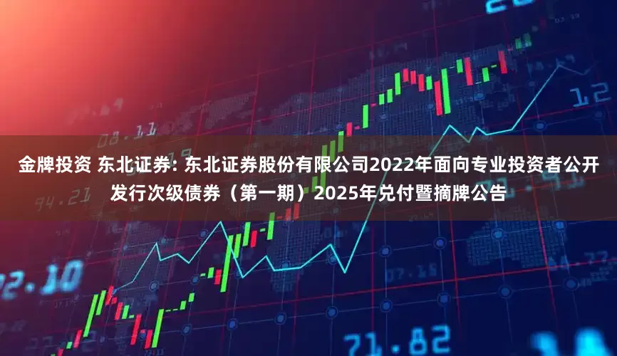 金牌投资 东北证券: 东北证券股份有限公司2022年面向专业投资者公开发行次级债券（第一期）2025年兑付暨摘牌公告