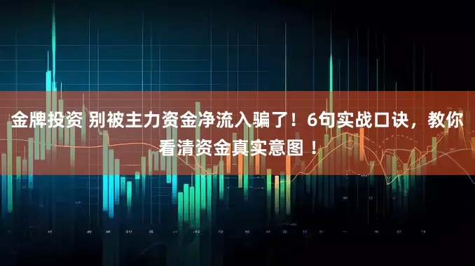 金牌投资 别被主力资金净流入骗了!6句实战口诀,教你看清资金真实意图 !