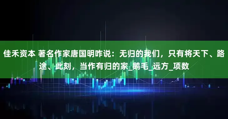 佳禾资本 著名作家唐国明咋说：无归的我们，只有将天下、路途、此刻，当作有归的家_鹅毛_远方_项数